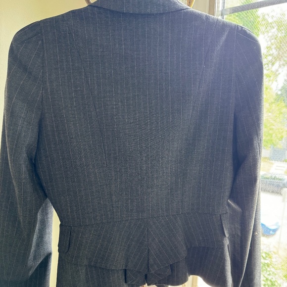 Charcoal Grey with Pale Pink Pinstripe Blazer - Picture 2 of 4